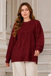 Örgü Desenli Triko Tunik R4484 Bordo