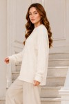 Örgü Desenli Triko Tunik R4484 Ekru