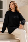 Örgü Desenli Triko Tunik R4484 Siyah
