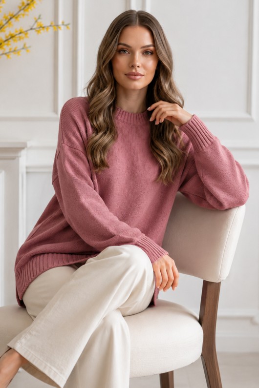 Triko Tunik R4517 Gül Kurusu