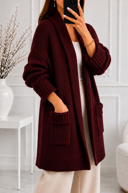 Cepli Triko Hırka R4596 Bordo