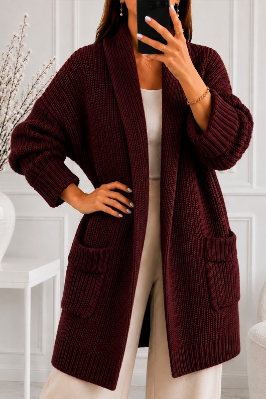Cepli Triko Hırka R4596 Bordo