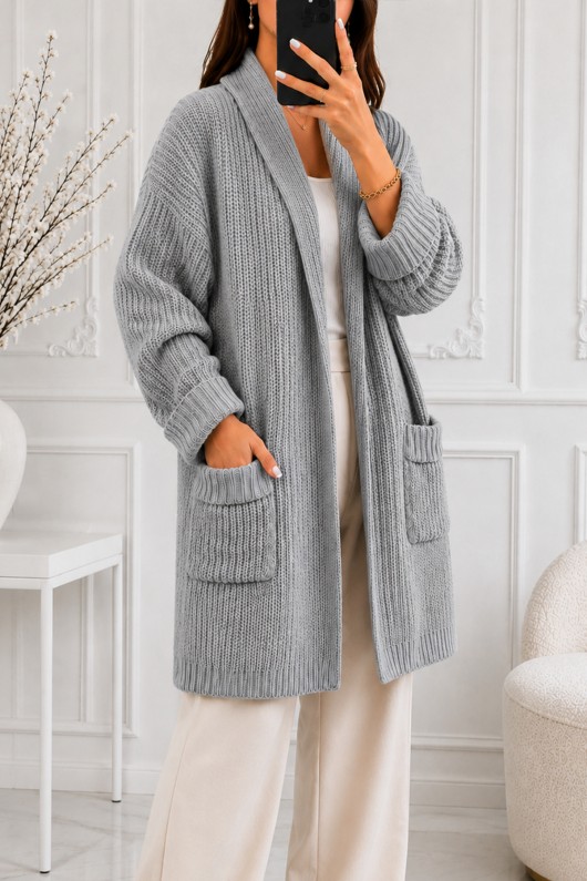 Cepli Triko Hırka R4596 Gri