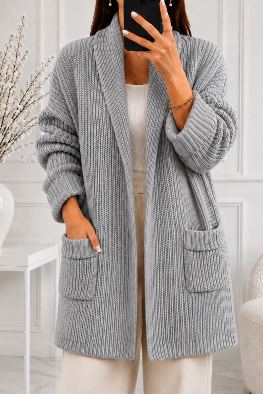 Cepli Triko Hırka R4596 Gri