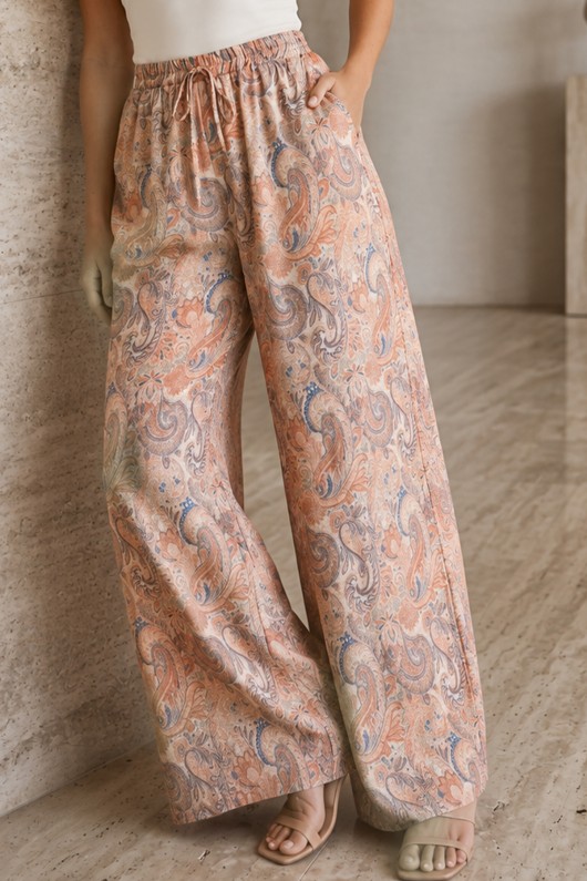 Etnik Desen Salaş Pantolon S2395 Somon