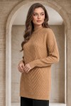 Desenli Triko Kazak K6030 Camel