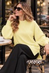 İnci İşlemeli Triko Kazak K6036 Limon Sarısı İnci İşlemeli Triko Kazak K6036 Limon Sarısı