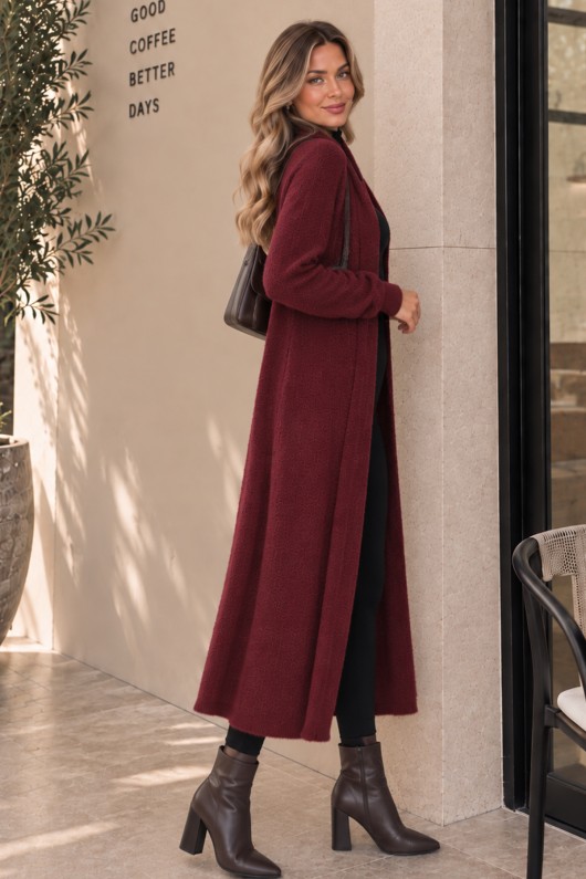 Sakallı Triko Uzun Kazak N3372 Bordo Sakallı Triko Uzun Kazak N3372 Bordo