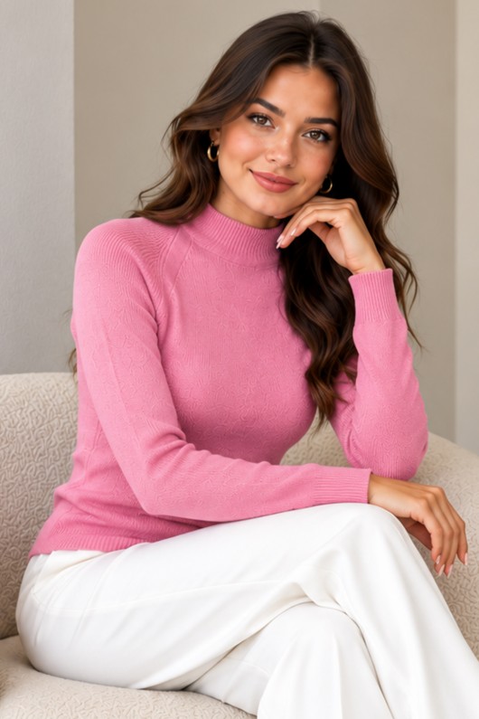Uzun Kolu Triko Body N922 Pembe