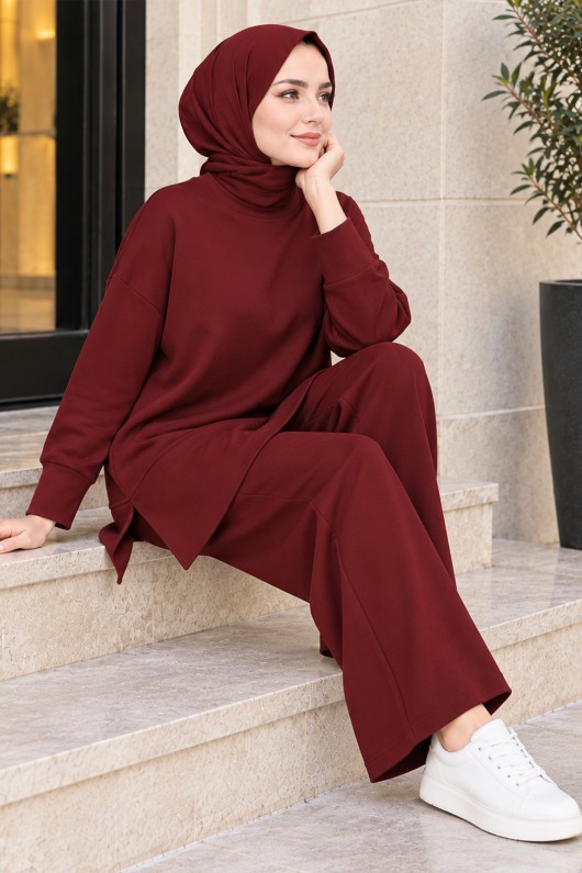 Salaş Kesim İkili Takım N8322 Bordo