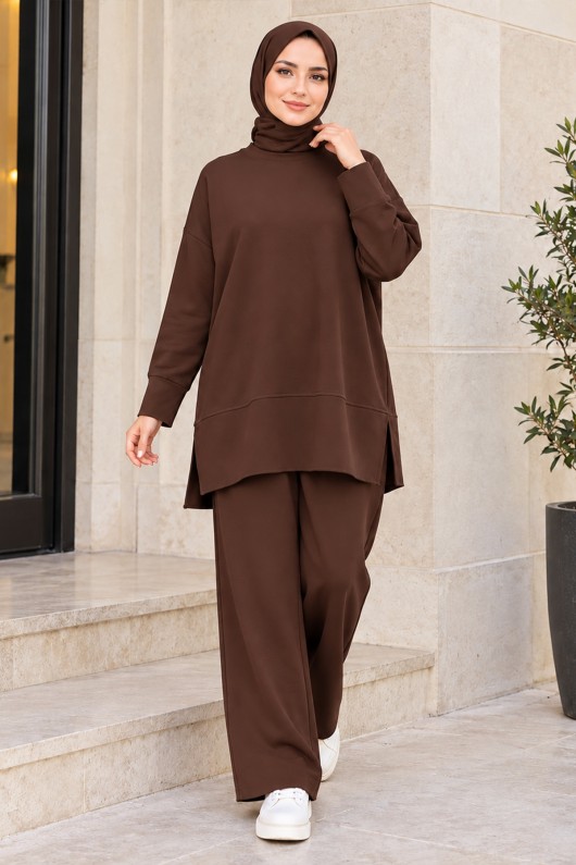 Salaş Kesim İkili Takım N8322 Kahverengi