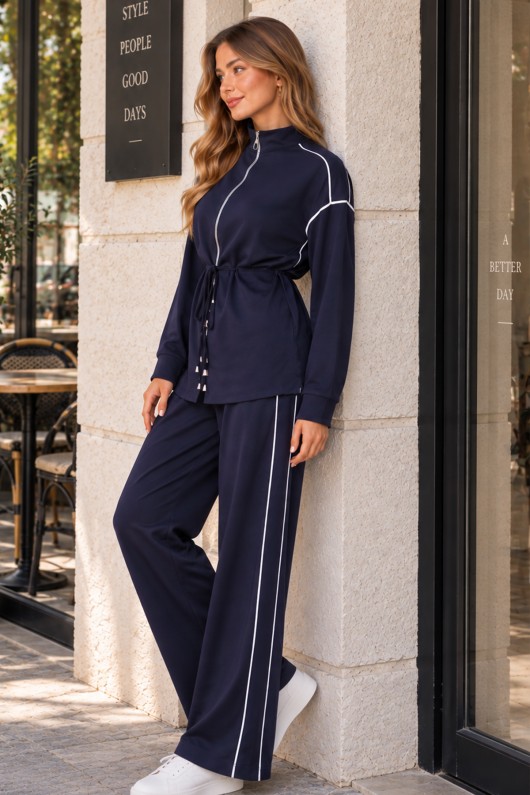 Fermuarlı Modal İkili Takım N8291 Lacivert Fermuarlı Modal İkili Takım N8291 Lacivert